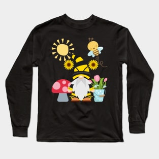 Gnome in Bloom: A Celebration of Spring Long Sleeve T-Shirt